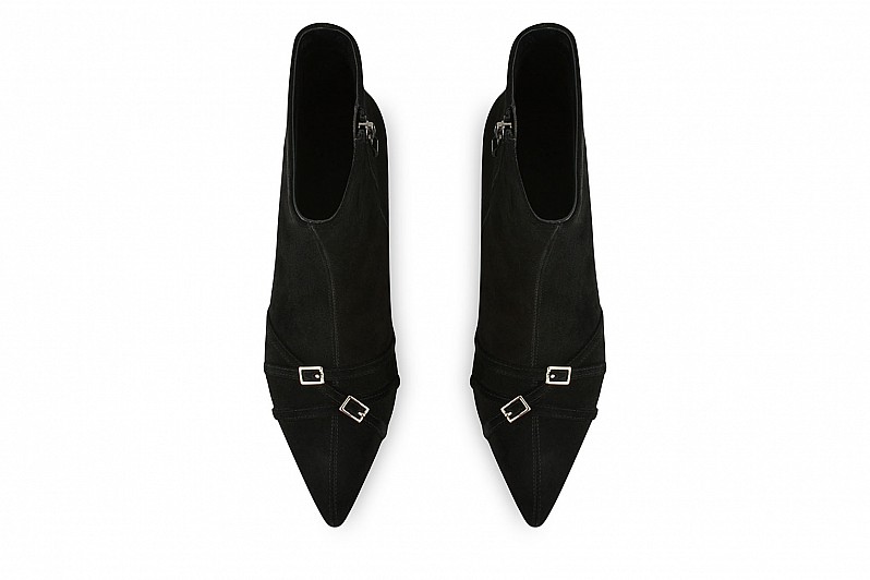 Черевики жіночі чорні з натуральної замші (008538)