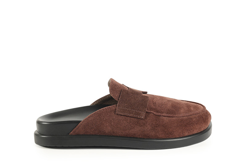 Мюлі коричневі з натуральної замши (008799)