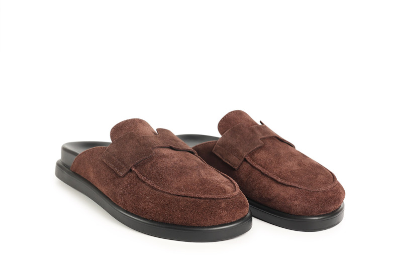 Мюлі коричневі з натуральної замши (008799)