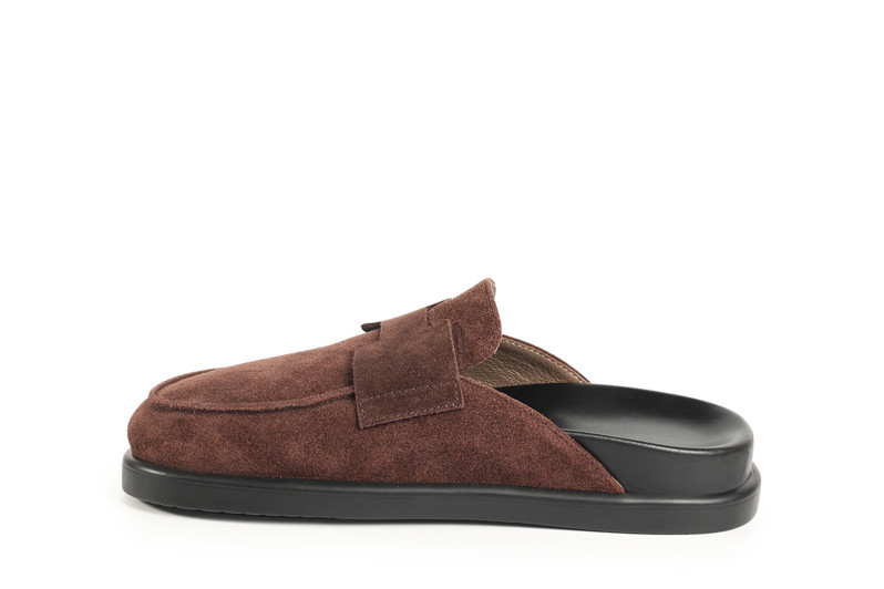 Мюлі коричневі з натуральної замши (008799)