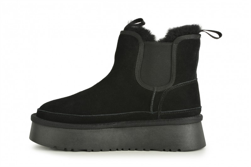 Уггі жіночі чорні з натуральної замши (008658)