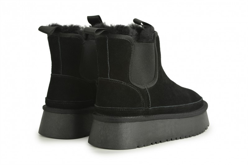 Уггі жіночі чорні з натуральної замши (008658)
