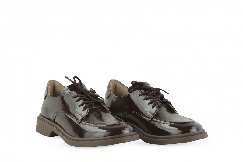 Туфлі жіночі бордові з натурального лаку (008458)