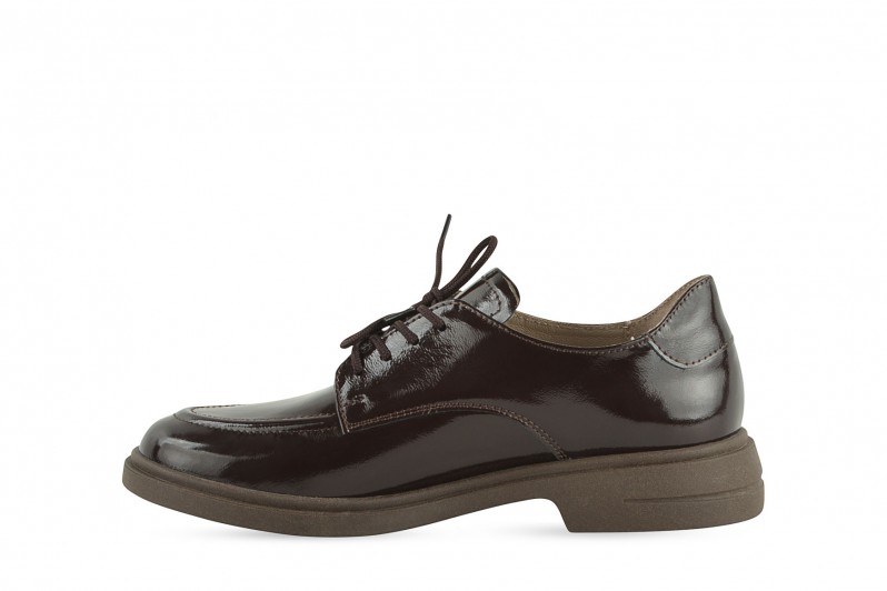 Туфлі жіночі бордові з натурального лаку (008458)