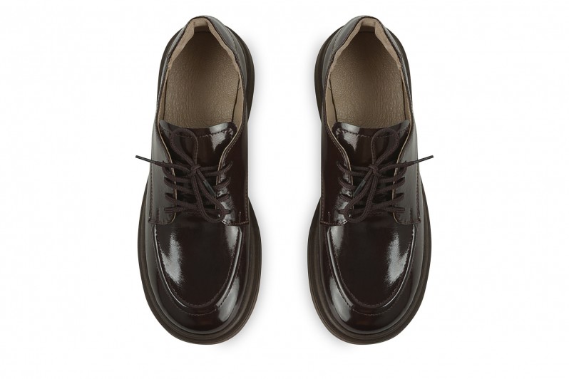 Туфлі жіночі бордові з натурального лаку (008458)