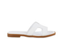 Шльопанці жіночі білі з натуральної шкіри (008999)