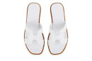 Шльопанці жіночі білі з натуральної шкіри (008999)