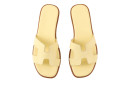 Шльопанці жіночі жовті з натуральної шкіри (009080)