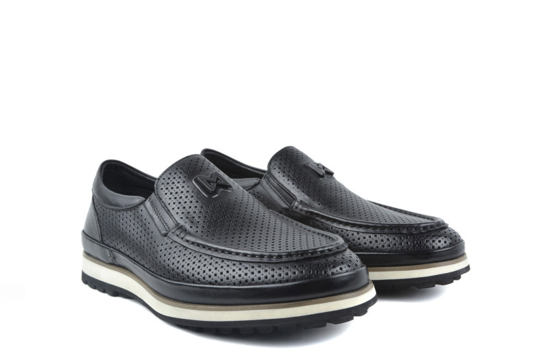 Туфлі чоловічі чорні з натуральної шкіри (009048)