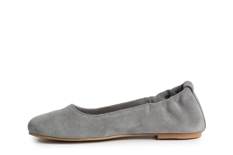 Балетки жіночі сірі з натуральної замші (008876)