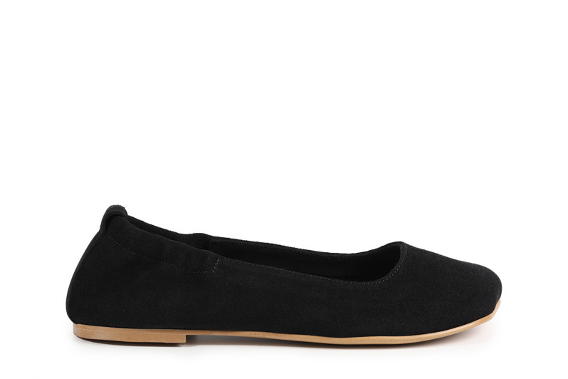 Балетки жіночі чорні з натуральної замші (008917)