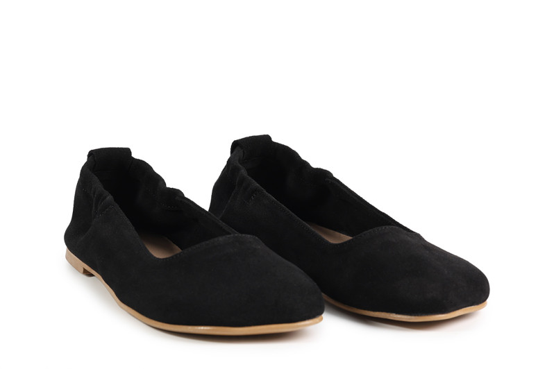 Балетки жіночі чорні з натуральної замші (008917)