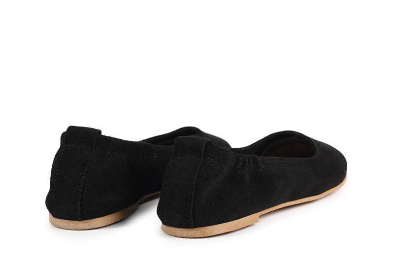 Балетки жіночі чорні з натуральної замші (008917)