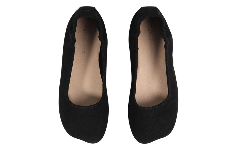 Балетки жіночі чорні з натуральної замші (008917)