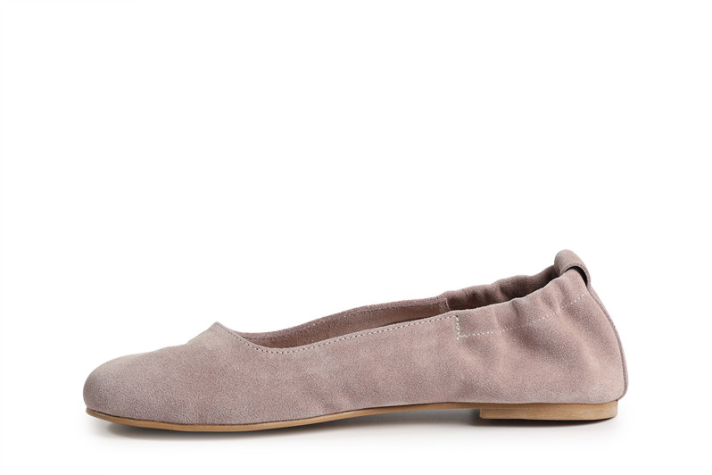 Балетки жіночі пудрові з натуральної замші (008877)