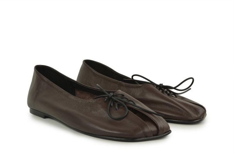 Балетки жіночі коричневі з натуральної шкіри (008941)