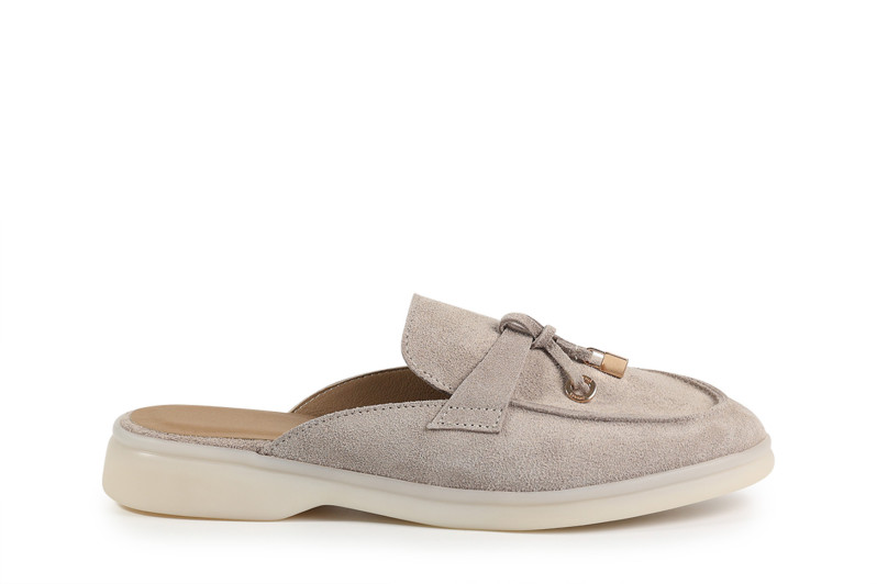 Мюлі бежеві з натуральної замши (008830)