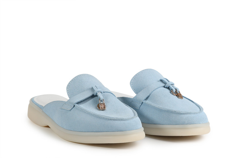 Мюлі блакитні з натуральної замши (008829)