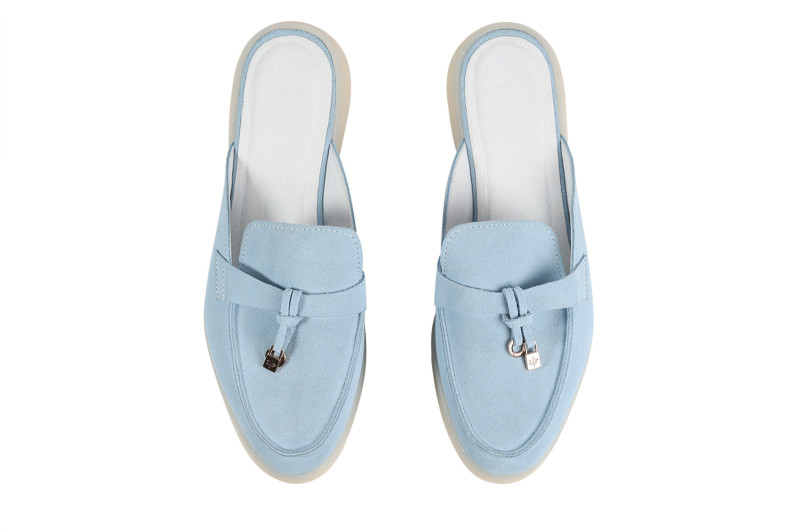 Мюлі блакитні з натуральної замши (008829)