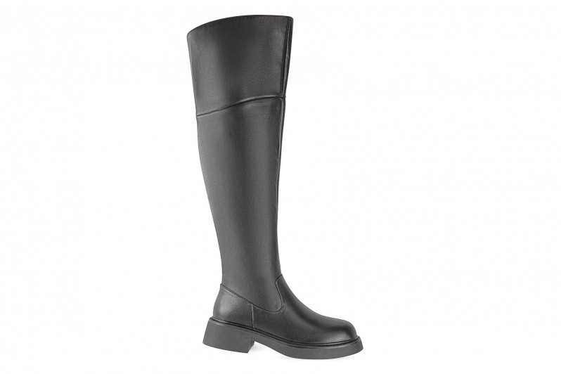 Ботфорты женские черные из натуральной кожи (008556) Ботфорты женские черные из натуральной кожи (008556)