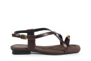Босоніжки жіночі коричневі з натуральної шкіри (008921)