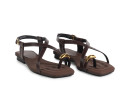 Босоніжки жіночі коричневі з натуральної шкіри (008921)