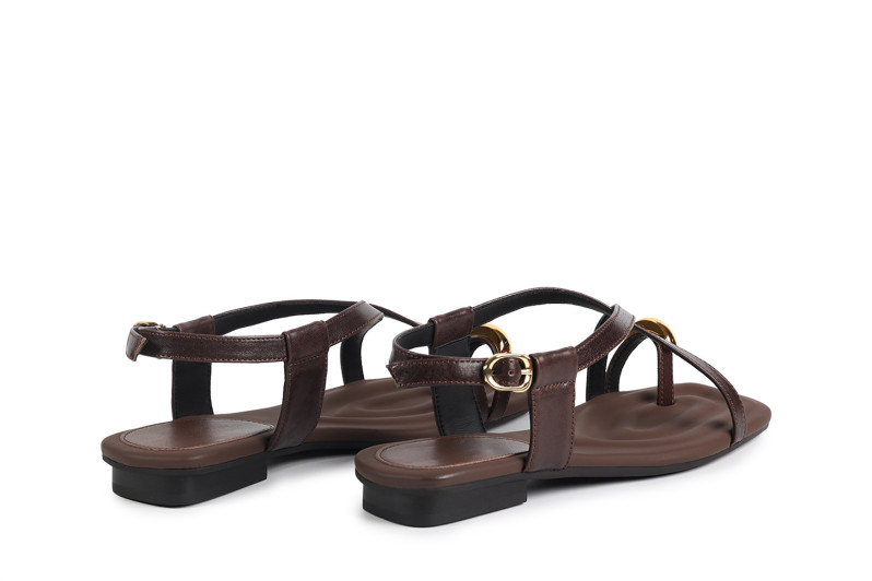 Босоніжки жіночі коричневі з натуральної шкіри (008921)