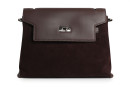 Сумка жіноча коричнева з натуральної шкіри, натуральної замши (008781)