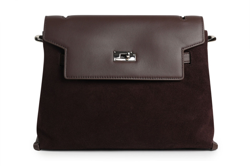 Сумка жіноча коричнева з натуральної шкіри, натуральної замши (008781)