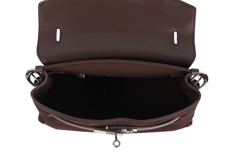 Сумка жіноча коричнева з натуральної шкіри, натуральної замши (008781)