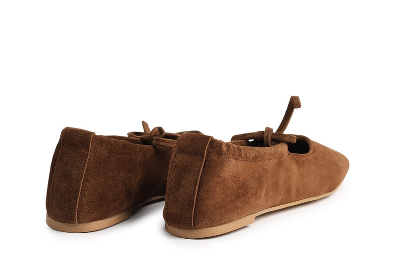 Балетки жіночі руді з натуральної замші (008879)