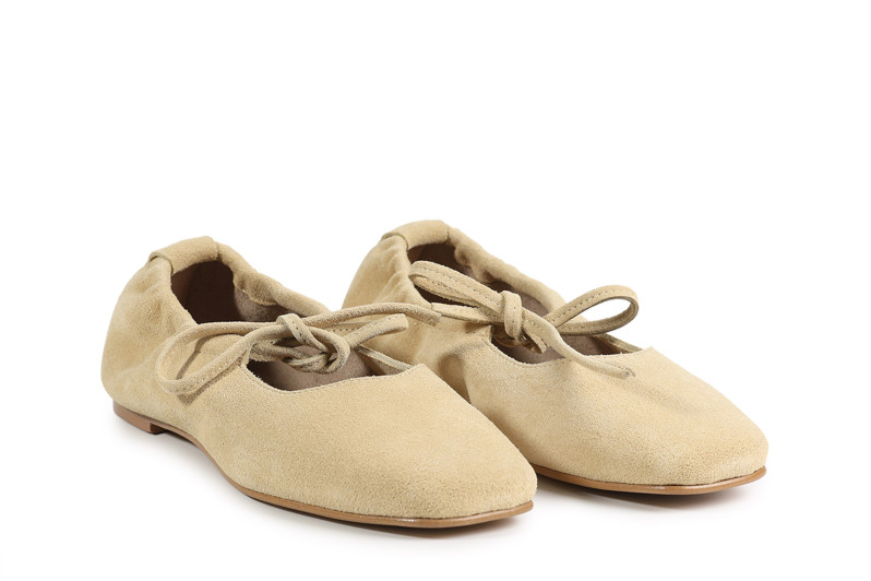 Балетки жіночі жовті з натуральної замші (008916)