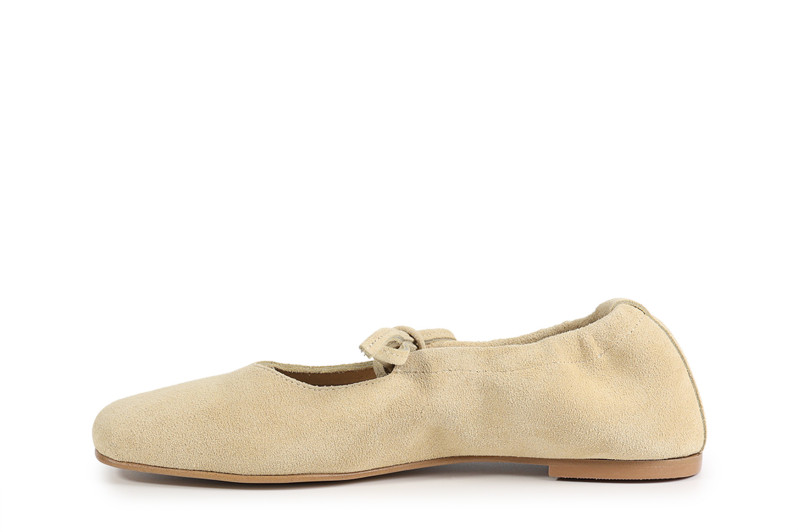 Балетки жіночі жовті з натуральної замші (008916)