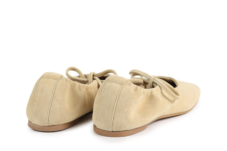 Балетки жіночі жовті з натуральної замші (008916)