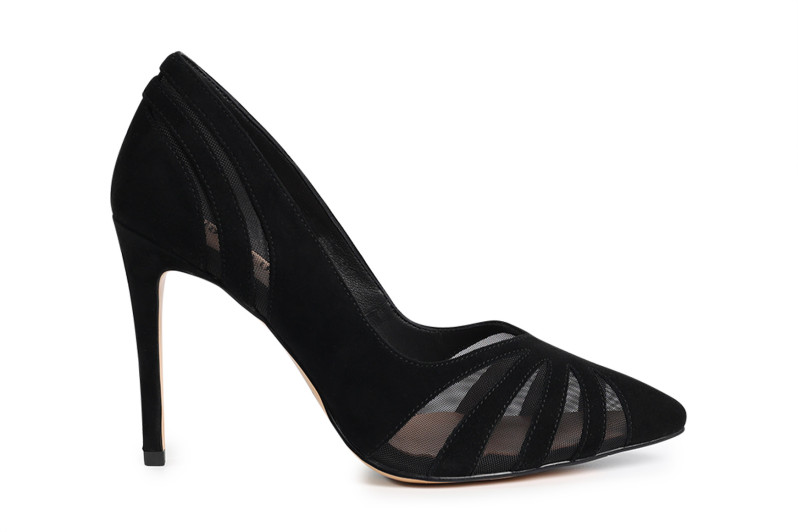 Туфлі жіночі чорні з натуральної замши (008864)