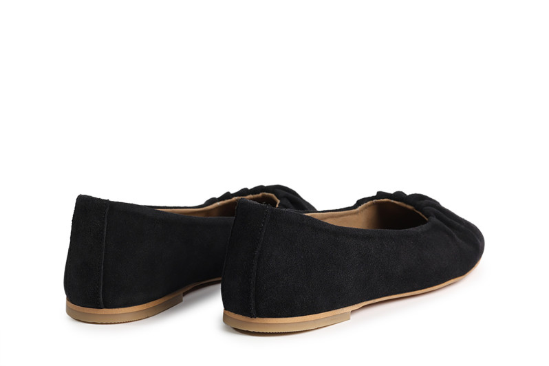 Балетки жіночі чорні з натуральної замші (008880)