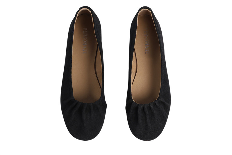 Балетки жіночі чорні з натуральної замші (008880)