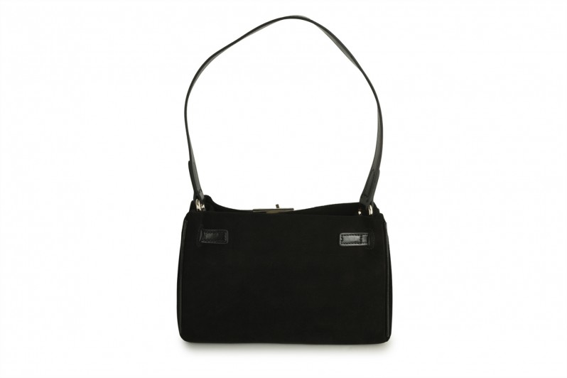 Сумка жіноча чорна з натуральної замши (008712)
