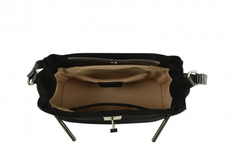 Сумка жіноча чорна з натуральної замши (008712)