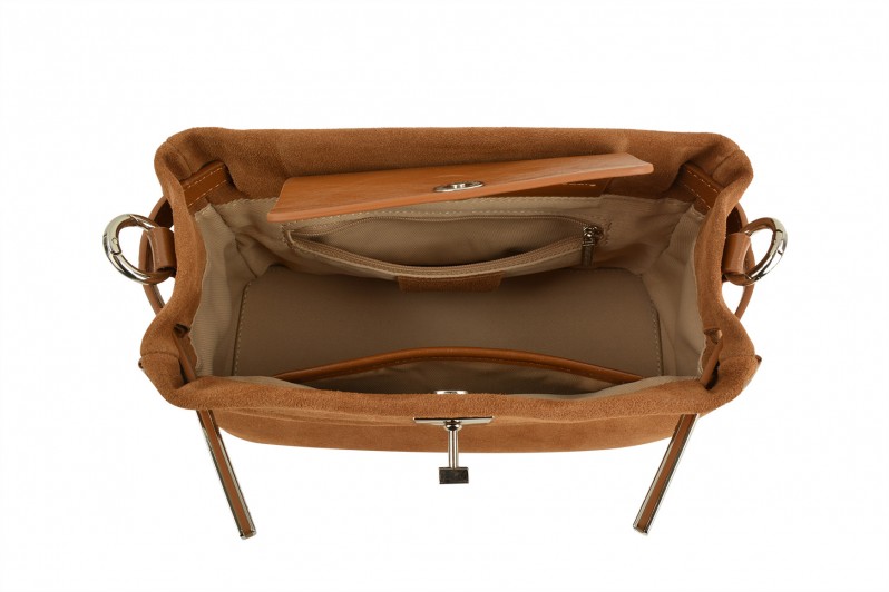 Сумка жіноча руда з натуральної замши (008714)