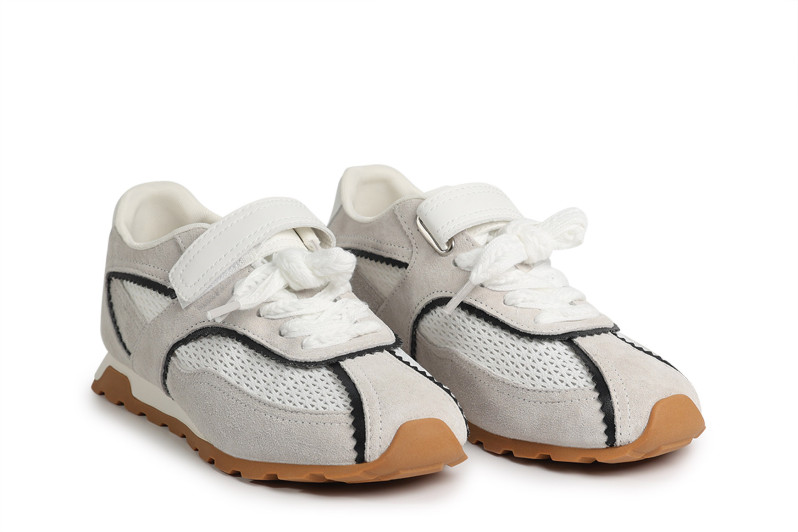 Кросівки жіночі бежеві з натуральної замші, текстилю (008787)