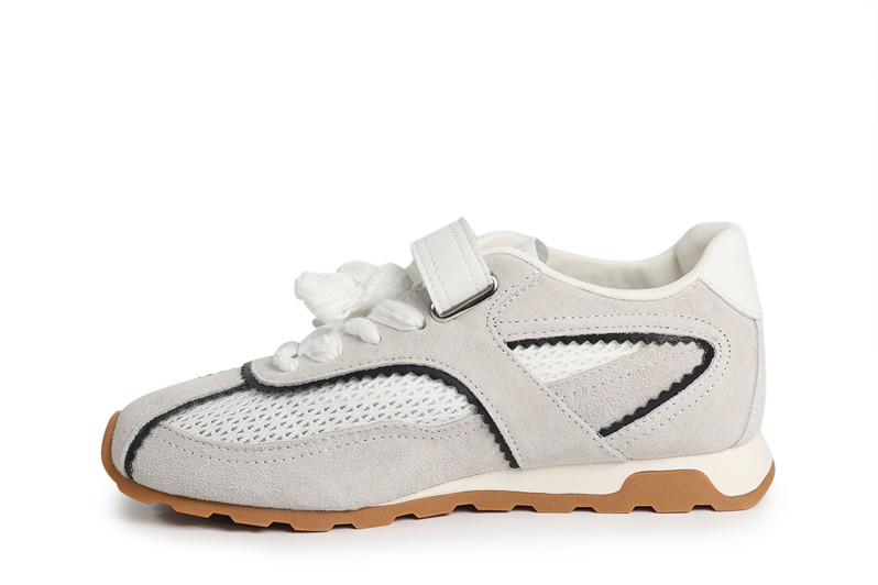 Кросівки жіночі бежеві з натуральної замші, текстилю (008787)