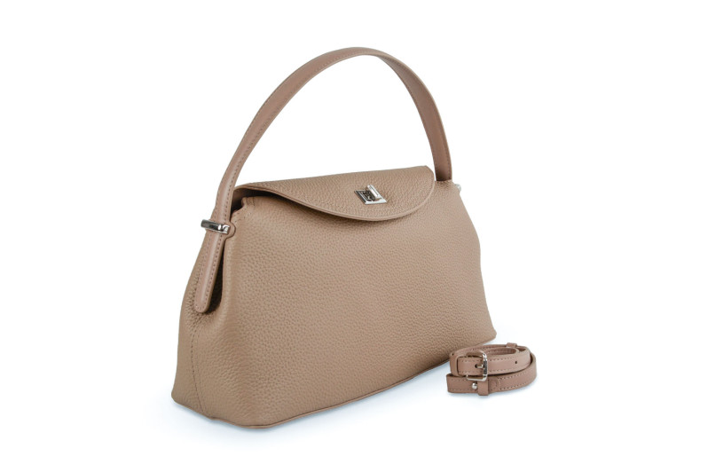 Сумка жіноча бежева з натуральної шкіри (009028)