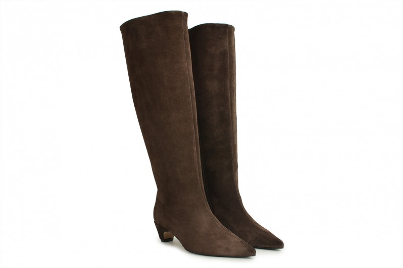 Ботфорти жіночі коричневі з натуральної замші (008676)