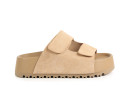 Шльопанці жіночі бежеві з натуральної замші (008893)