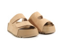 Шльопанці жіночі бежеві з натуральної замші (008893)
