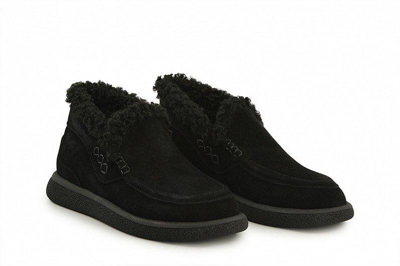 Черевики жіночі чорні з натуральної замші (008547)