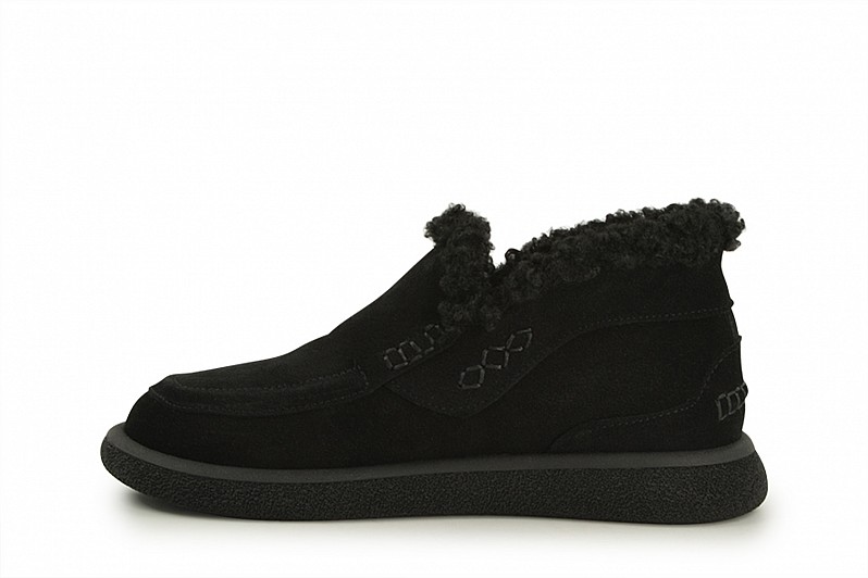 Черевики жіночі чорні з натуральної замші (008547)