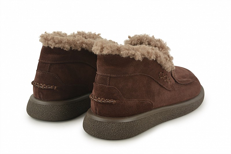 Черевики жіночі коричневі з натуральної замші (008548)