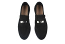 Лофери жіночі чорні з натуральної замші (009052)